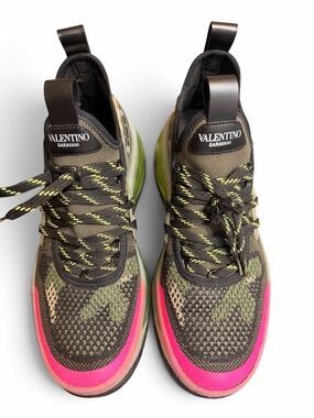 Valentino Garavani Bubbleback Sneakers Black Pink Green EU 41 Men’s 8-8.5